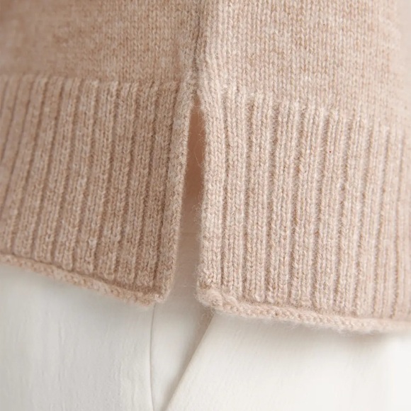 Quince Mongolian Cashmere Boxy Crewneck Sweater Oatmeal S Oversized Roll neck - Picture 3 of 15